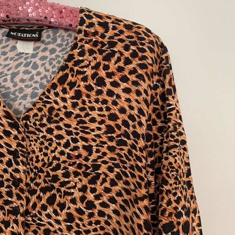Vintage Leopard Print Button Up Size Medium - Picture 2 of 11